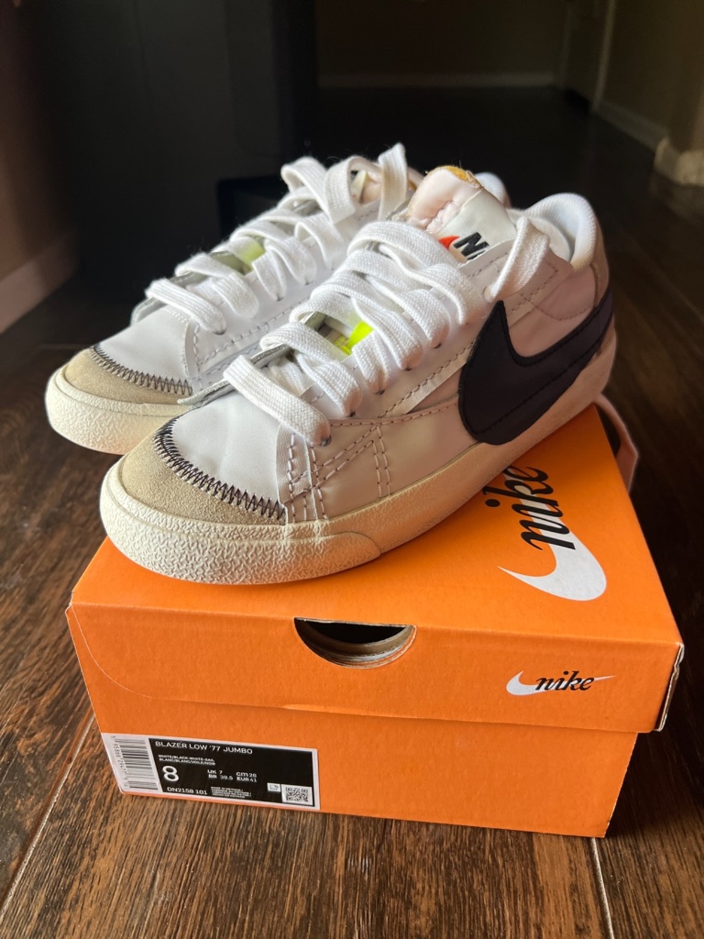 Nike Blazer Low '77 Jumbo White Black Sail Box Label